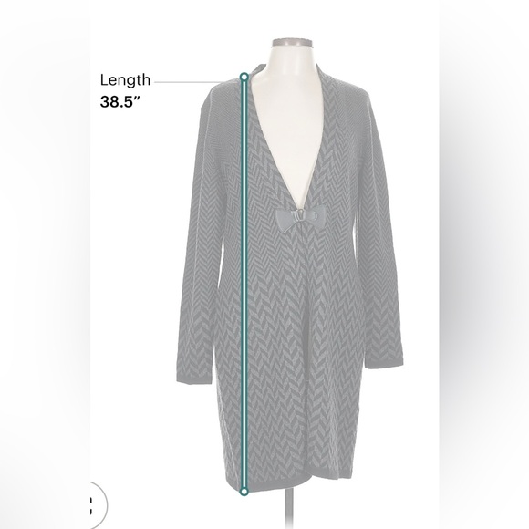 Soft Surroundings Black & Gray Chevron Long Cardigan - Picture 5 of 6